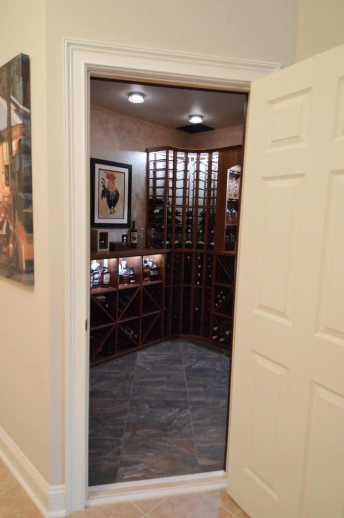 Solid Wood Wine Cellar Door Designed and Installed by Baltimore Master Builders