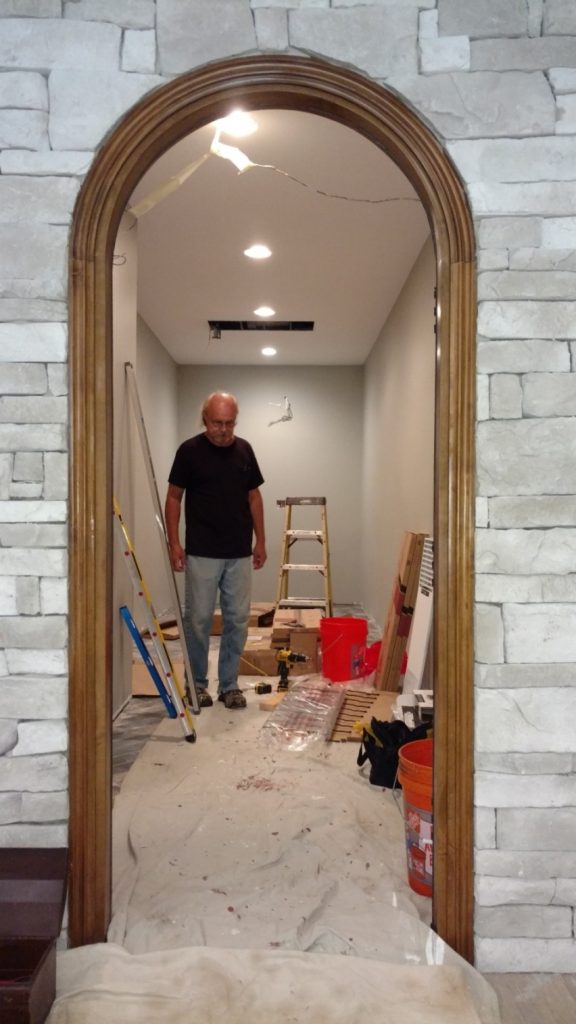 Wine Cellar Builder in Richmond, Virginia, During Installation Project