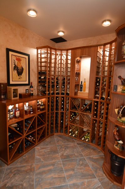 custom lighting for a Baltimore residential wine cellar