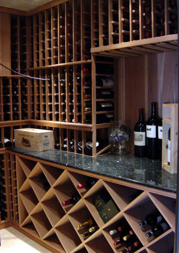 Custom Wine Cellar Installed with Wine Guardian Refrigeration System by Baltimore Builders