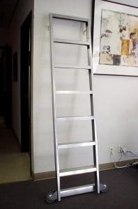 Chrome Plated Rolling Ladder for Wine Cellars