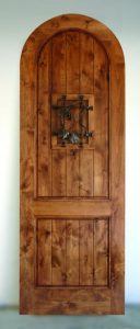 Iron wine early american style wooden wine cellar door
