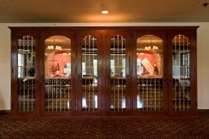Large Wood and glass commercial wine display cabinet