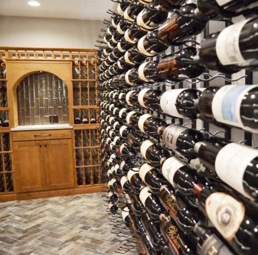 Transitional Wine Room Built by Harvest Custom Wine Cellars