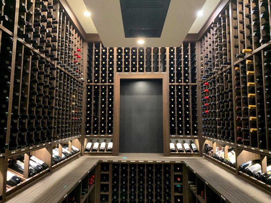 Wooden Wine Racks Transitional Home Wine Cellar