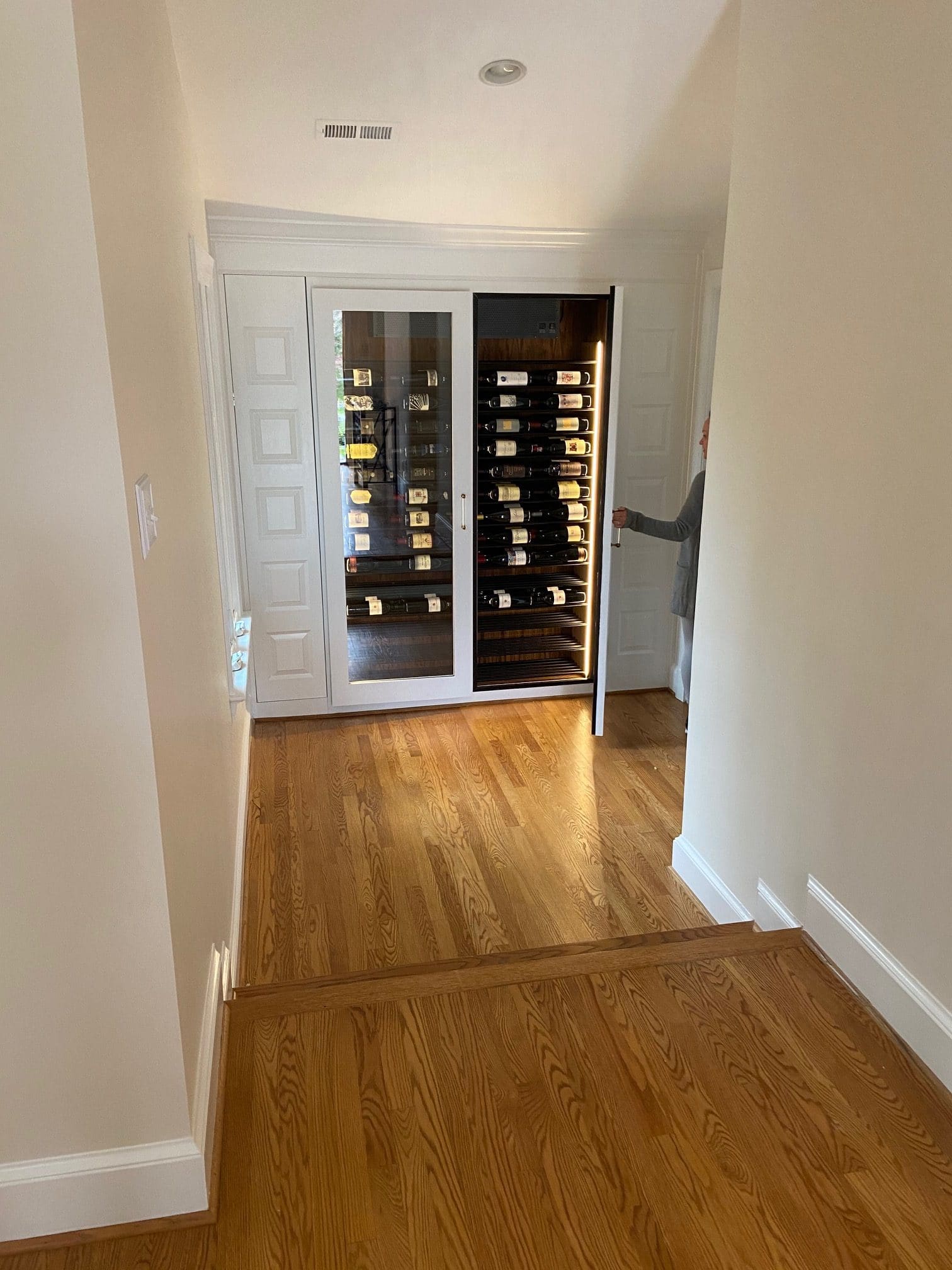 Elegant Metal Wine Racks Installed in a Washington D.C. Home Wine Cellar