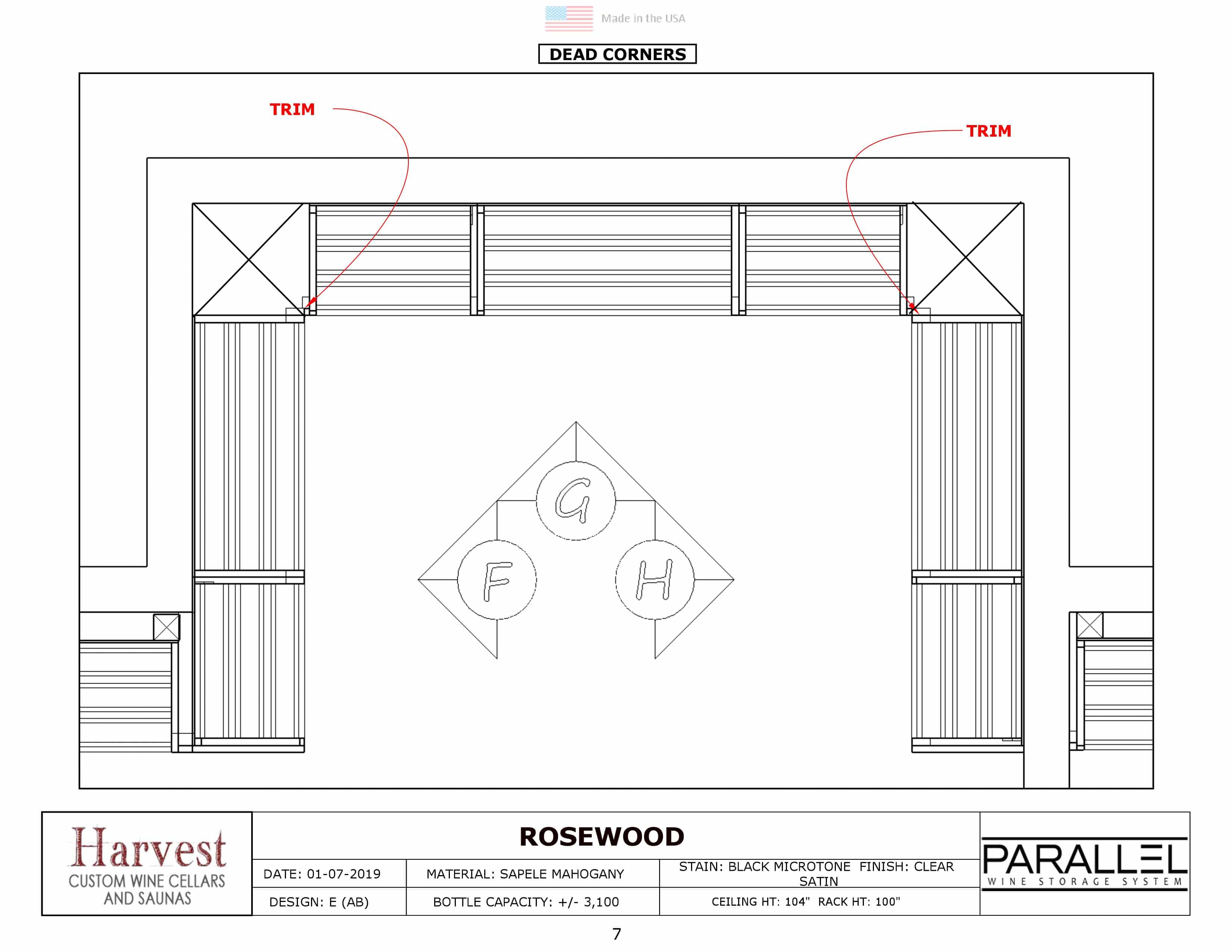 Overhead View 3D Wine Cellar Design by Our Experts in Washington, D.C.