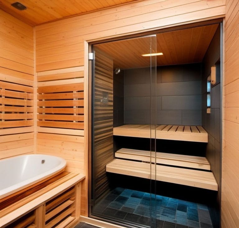 Shower sauna combo design