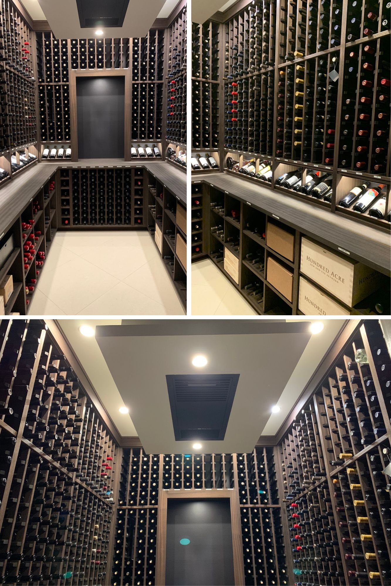 This project, which you can find on our portfolio page, is quite the contrast to our client's final project whose cellar ended up much lighter in color. Click to go see more images from the original inspired project.