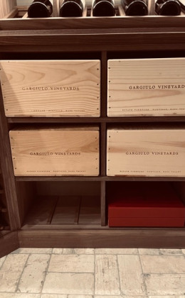 Wine cases can be stored in these large openings.