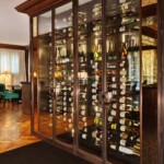 Glass doors protect the wines while allowing maximum visibility.