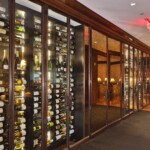 This custom wine cellar is the focal centerpiece for Wolfgang Puck's restaurant CUT in the Washington D.C. Rosewood Hotel.