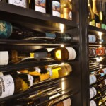 Effective and efficient LED ribbon lighting showcases these bottles in a subtle yet alluring way.