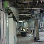 Progress shot of the work on the custom wine cellar for the Rosewood Hotel.