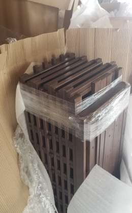 These wooden frames will become the heart and soul of the racking in this cellar.