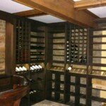 This basement wine cellar has a low ceiling so we built the wine racks from floor to ceiling to maximise the space.