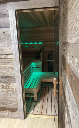 Imagine concluding your workout in this Outer Banks custom home sauna with a contemporary design! Corolla Custom Home Sauna Outer Banks