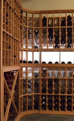 All the racks you see in this wine cellar was custom-made to fit the walls.