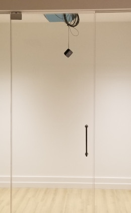 With the cooling system installed, this modern home wine cellar is ready for the racking to be put in place.